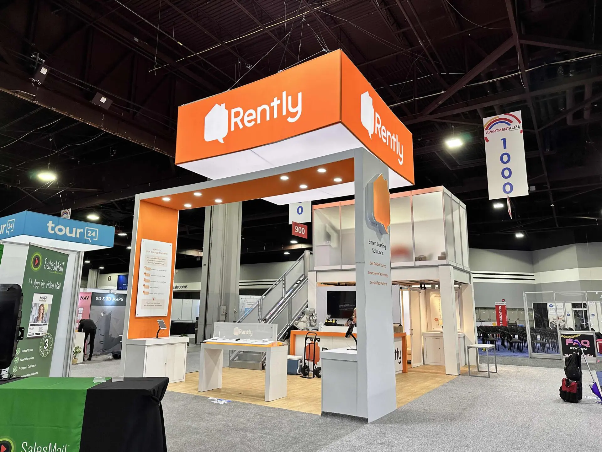modular double deck booth at Las Vegas convention